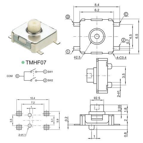 TMHF07 Dual-Action Tact Switch